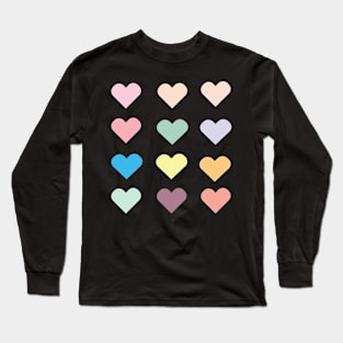 Valentine Pastel Hearts Long Sleeve T-Shirt